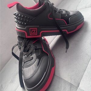 Christian Louboutin “Astroloubi” Black and Red Men's Sneakers